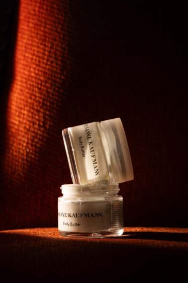 Susanne Kaufmann skincare products beside botanical ingredients at La Mamounia spa in Marrakech