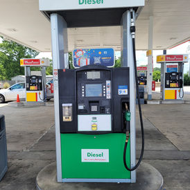 Diesel fuel pump representing the G7 emergency release of oil and diesel reserves