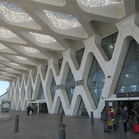 Departure entrance at Marrakech Menara Airport