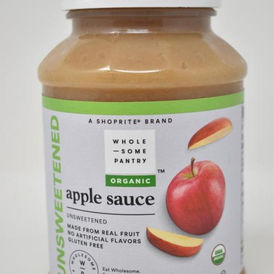 Wholesome Pantry Organic Unsweetened Apple Sauce jar included in the Wakefern recall