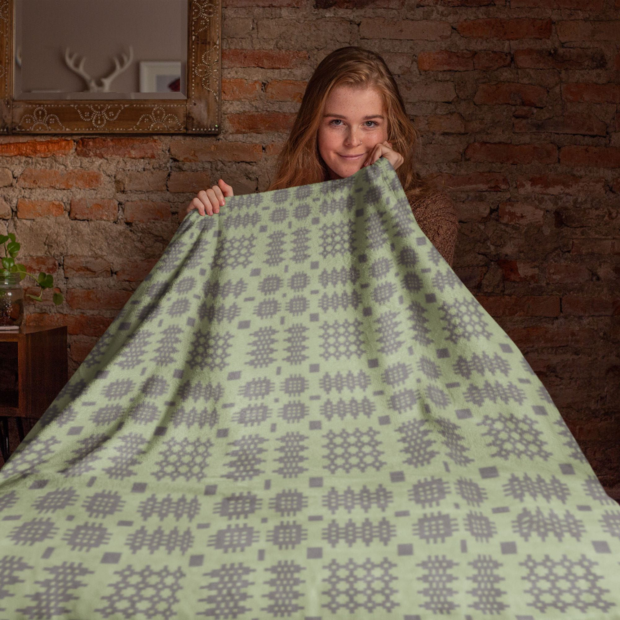 Sage/Grey throw 