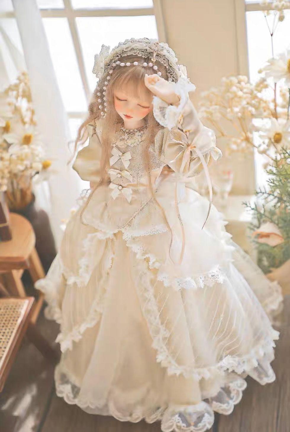 Thumbnail: 「AugustDreams」White Dreams (MSD/ MDD/ Chubby) BJD Outfit Only