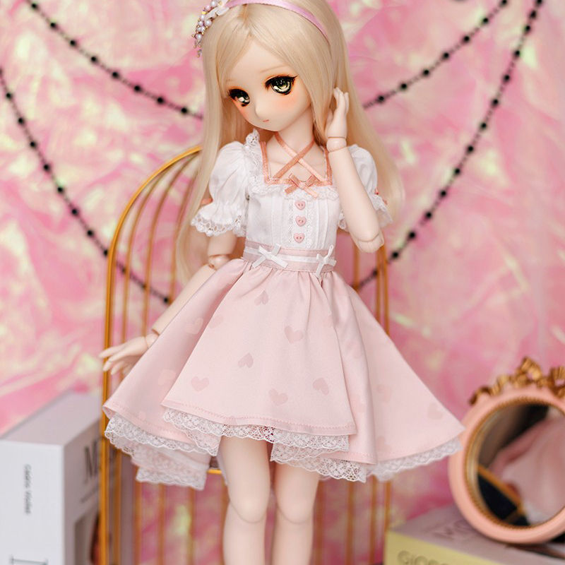 Thumbnail: 「DollHearts」Basic Pink Dress (MSD/MDD Chubby l 1/4) BJD Outfit Only