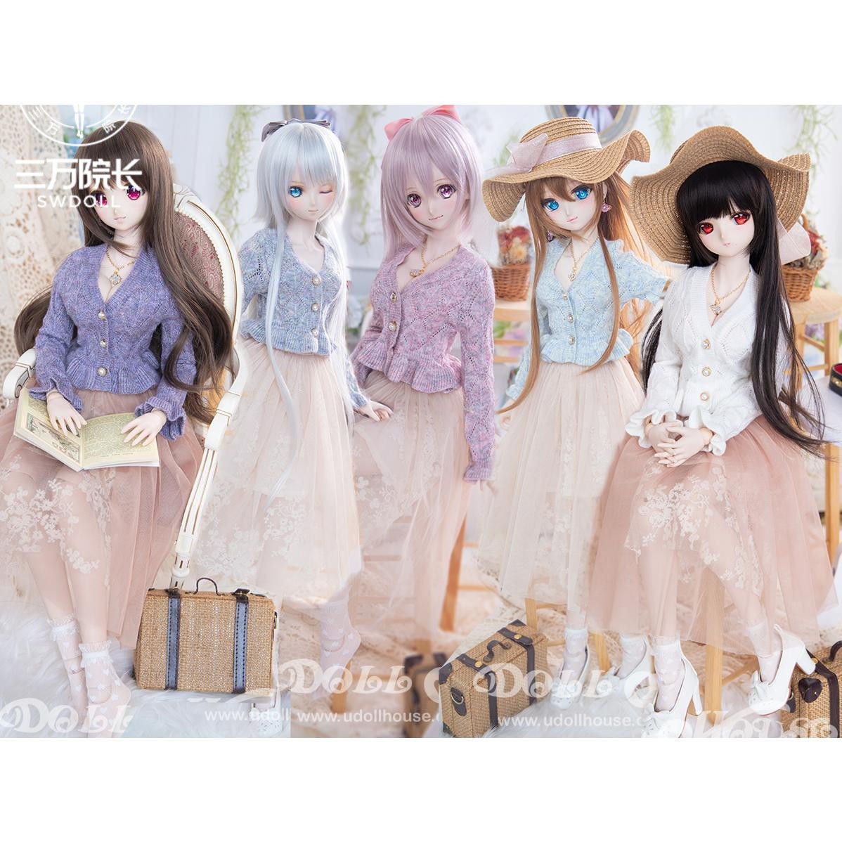 「BlueMoon」Emerald Sweater + Gauze Skirt (1/3, SD/ DD/ SDGR) BJD Outfit Only