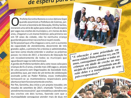 Cidade que valoriza as crianças, não deixa nenhuma na fila de espera para as creches