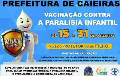 Campanha de multivacinação começa nesse sábado