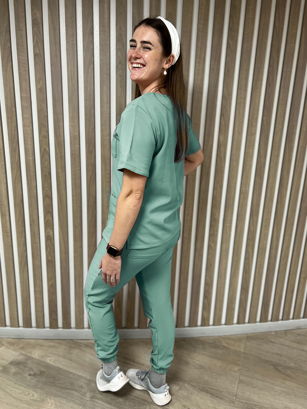 Thumbnail: High Waisted Jogger Pants - Sage