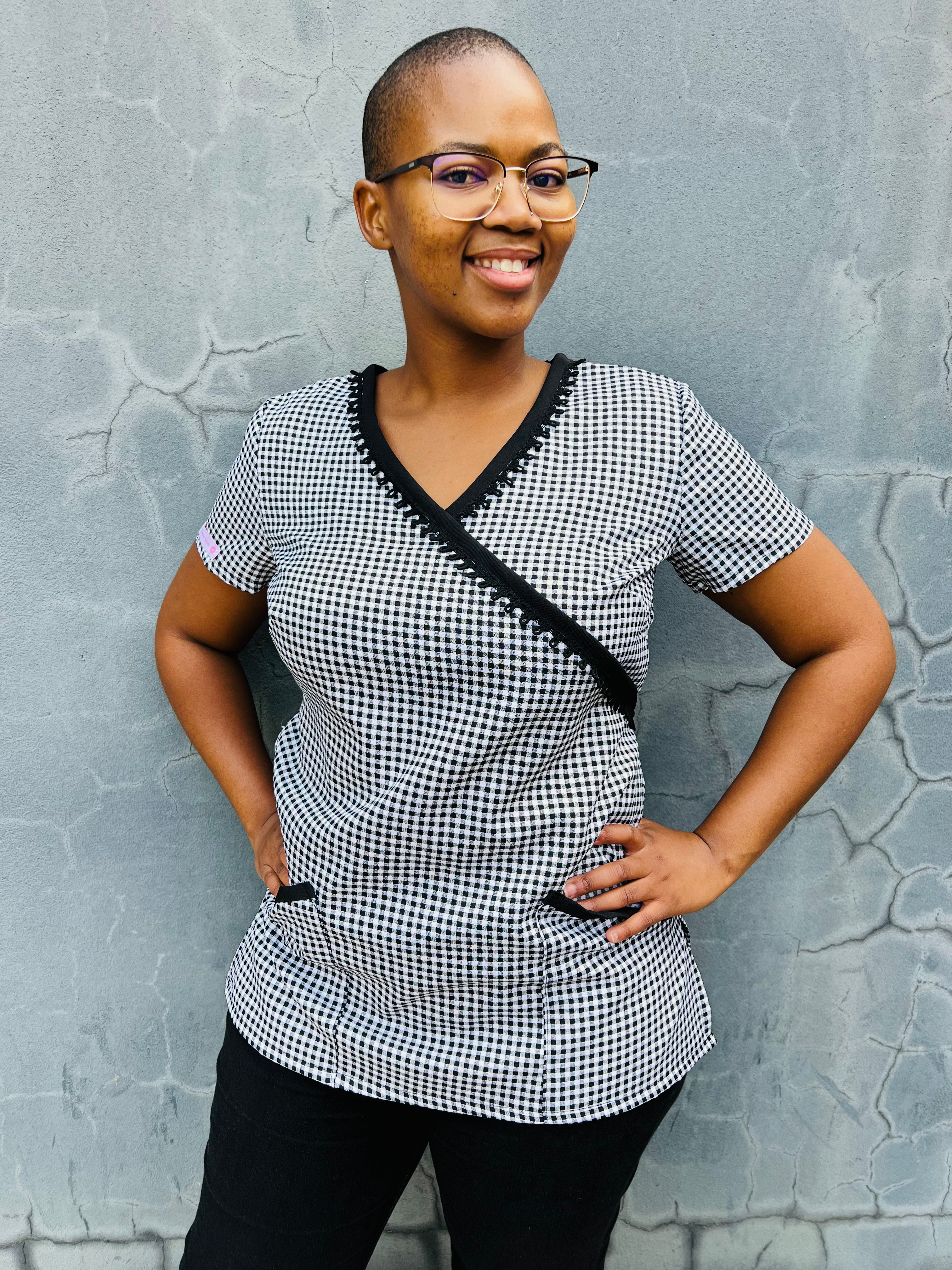 Scrub Top - Check It Out