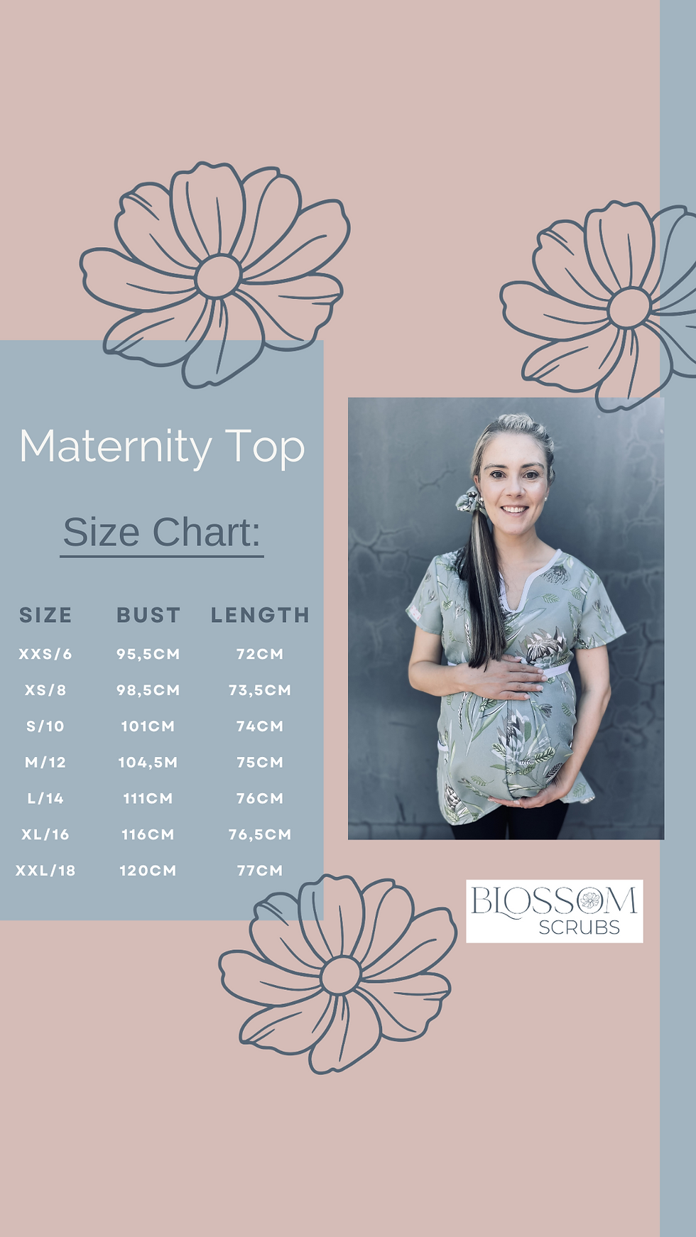 Thumbnail: Floral Burst Scrub Top - Maternity