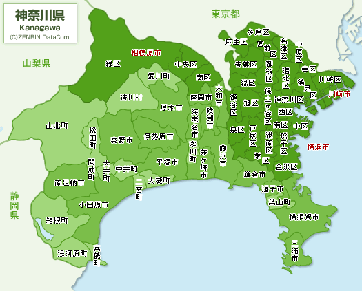神奈川県太陽光発電所草刈り対応エリア地図画像