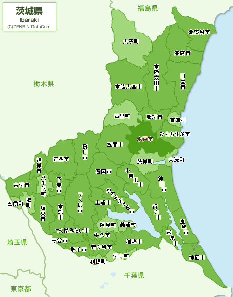 茨城県太陽光発電所草刈り対応エリア地図画像