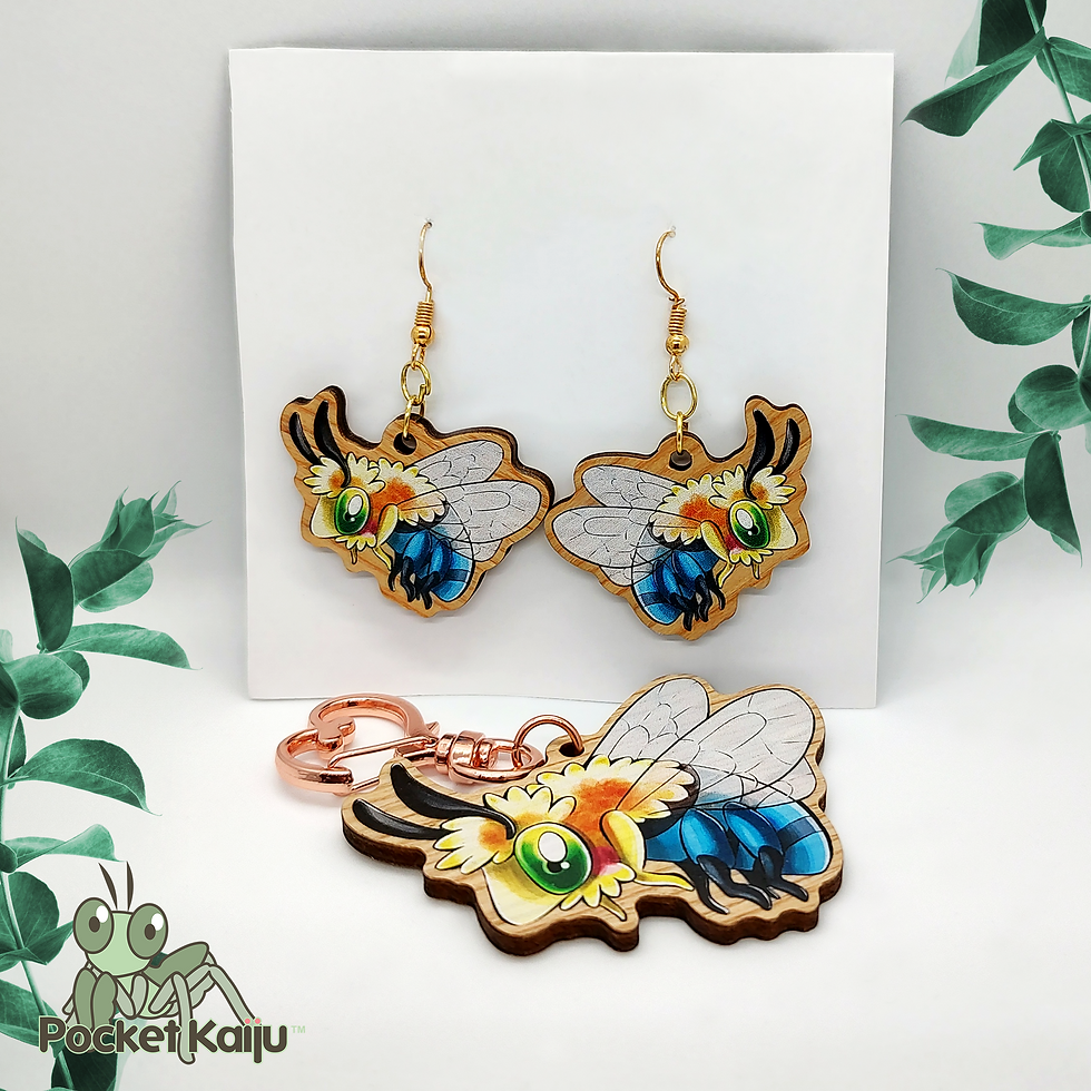 Thumbnail: Blue-Banded Bee Earrings