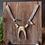 Thumbnail: Med Deer Antler Fork +Grey Beaded Leather Necklace
