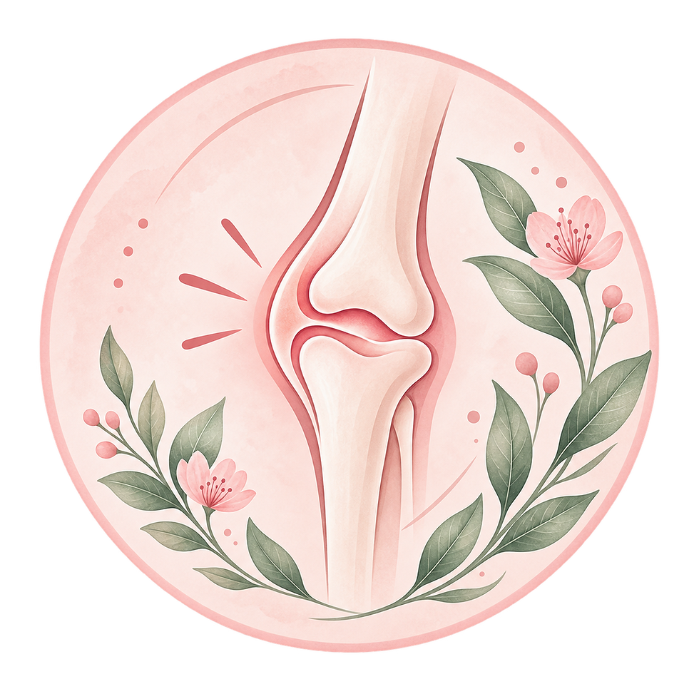 Illustration d'une articulation entourée de fleurs pour un naturopathe à Roquebrune-sur-Argens