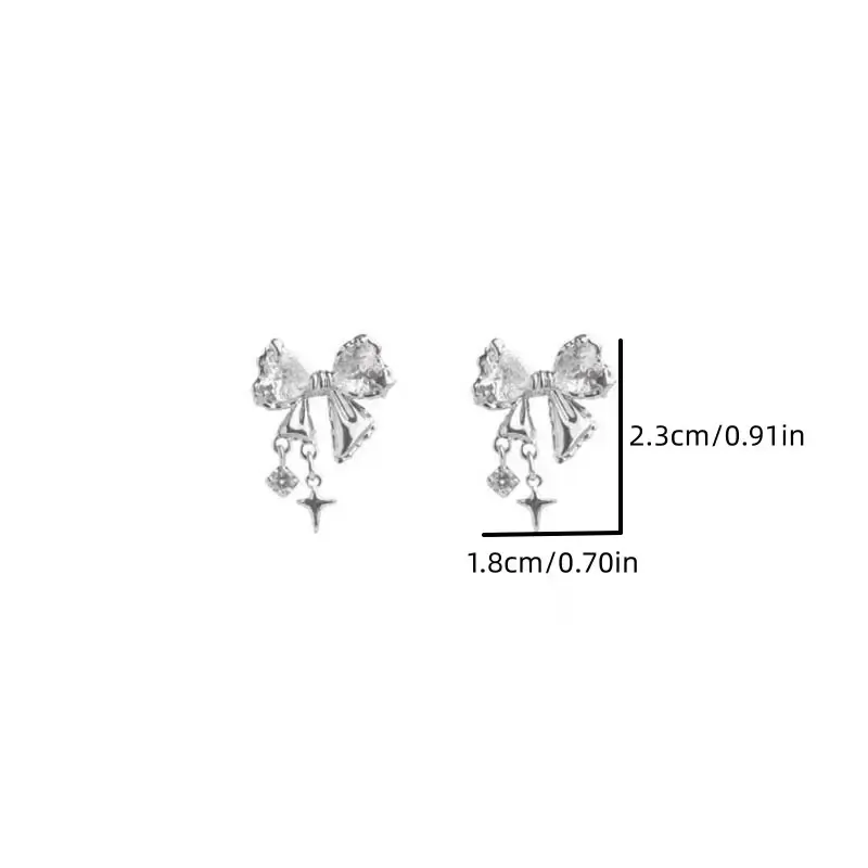 Thumbnail: Sparkling Bow Stud Earrings