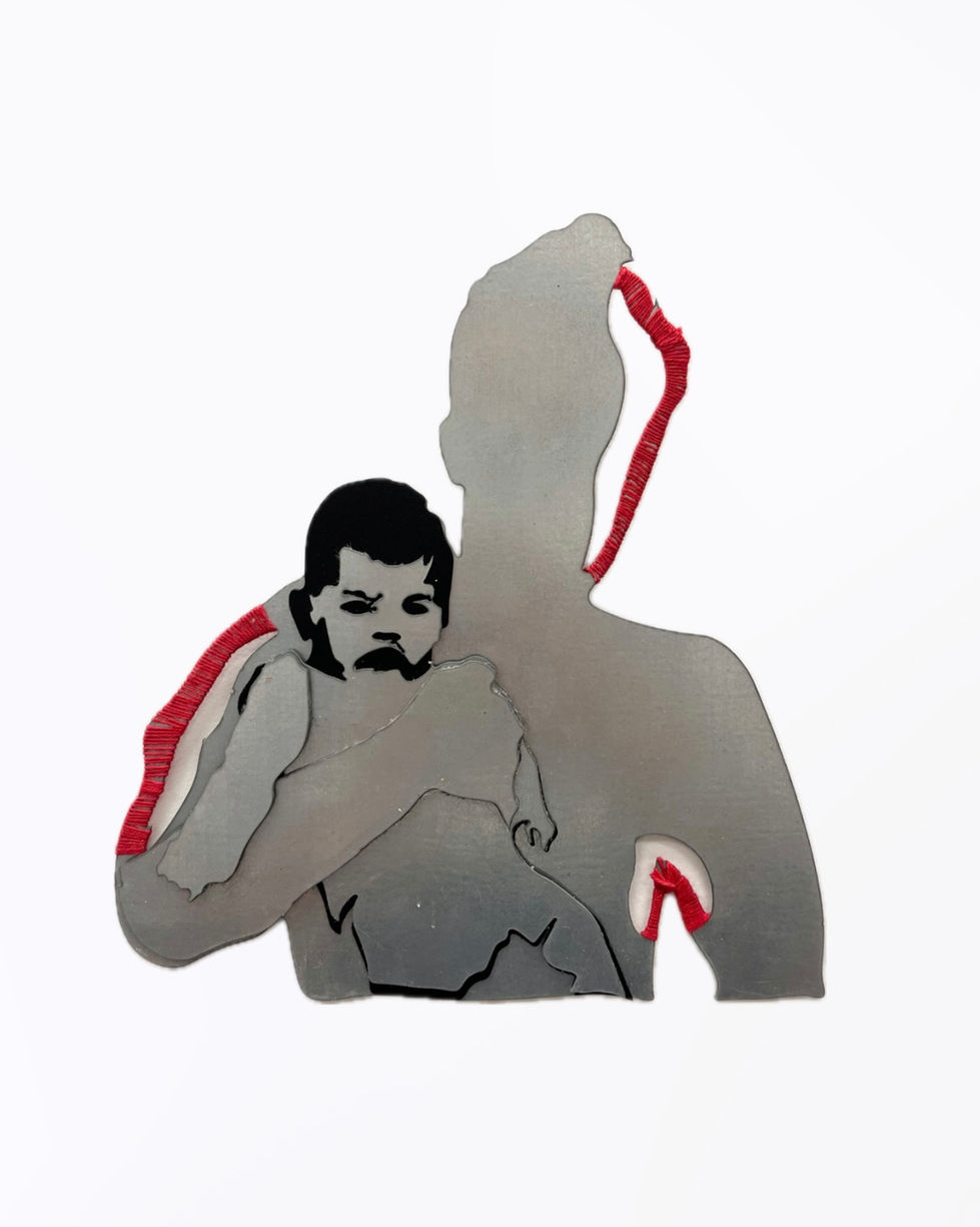 Dadda (2025), Steel, paint, thread 