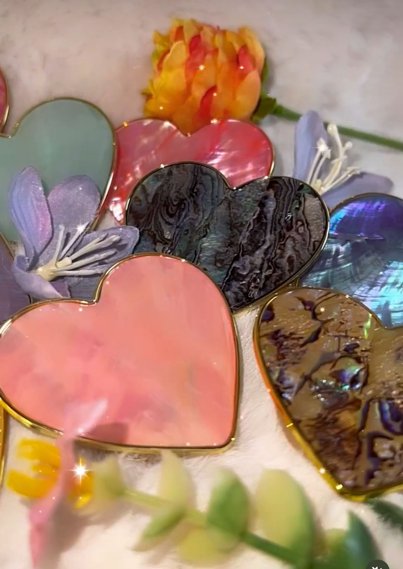 Abalone heart pop sockets