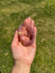 Pink agate bead bracelet