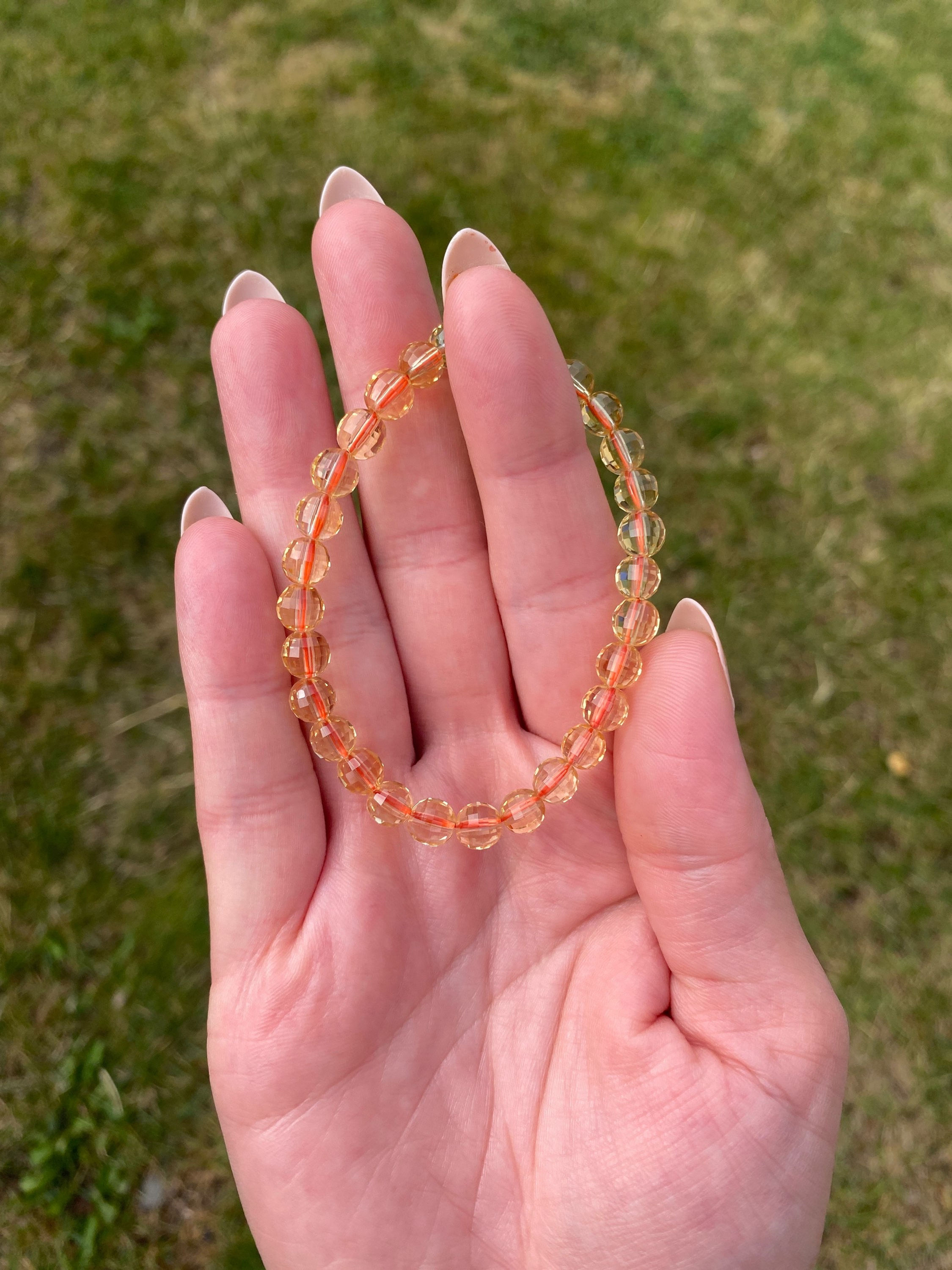 Citrine faceted bead bracelet