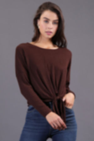 Brown Long Sleeve Top