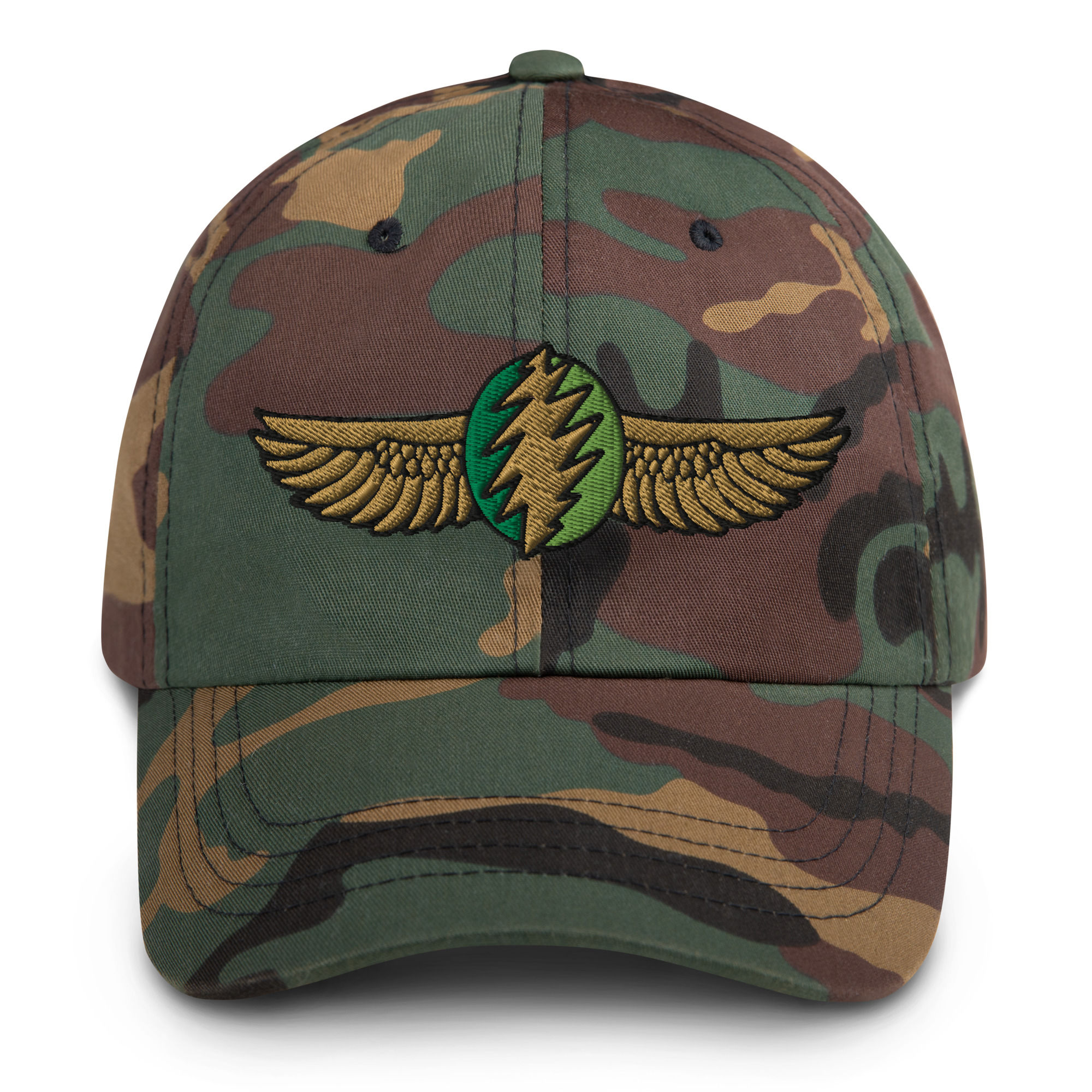 EMBROIDERED Grateful Dead Steal Your Face Lightning Bolt Camouflage "dad" hat