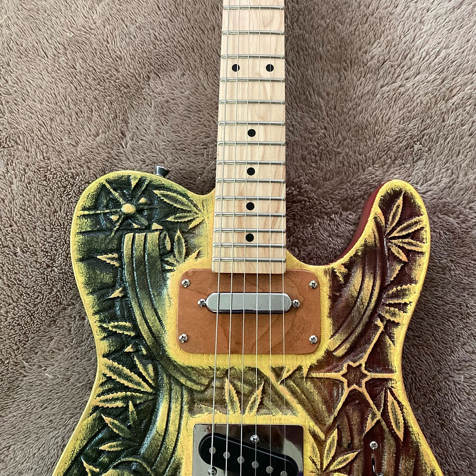 Thumbnail: Natural Mystic (Rasta Lion) Guitar by Woodruf Brothers Guitars