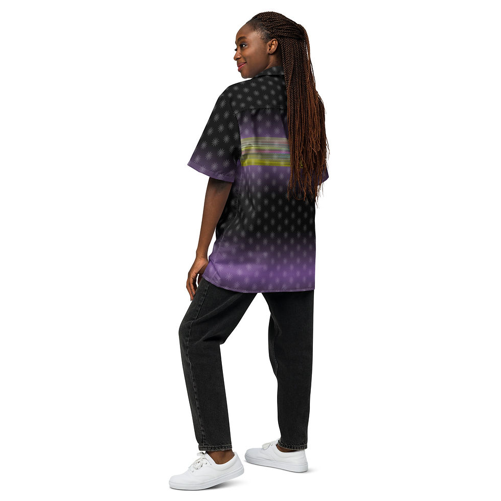 Thumbnail: Bicycle Day - Rocket Bike Flying Eye Blotter Art Unisex Button Shirt