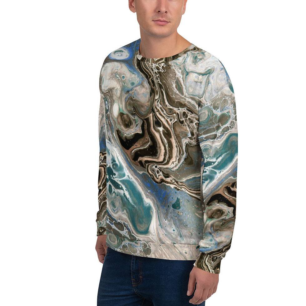 Thumbnail: Creation - Acrylic Pour art sweatshirt - B.Woodruff Artworks