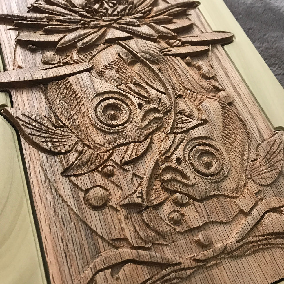 Thumbnail: Widespread Panic Fish 2002 - 3d Relief Carving by B.Woodruff