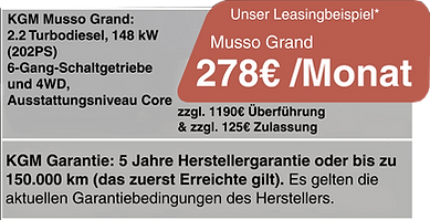 Die wichtigsten Daten des KGM Musso Grand