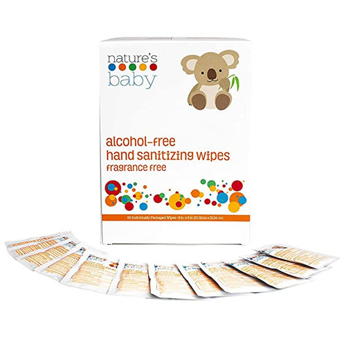 IndividuallyWrapped Baby Sanitizing Wipes Alcohol Free, 60Count
