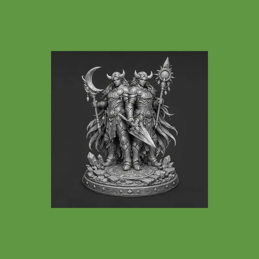 Miniatura: Figura Decorativa Géminis Colección Zodiaco en Impresión 3D Personalizada