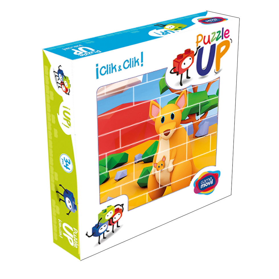Alt"caja-puzle-de-mama-canguro-llevando-a-su-hijo-en-el marsupial"