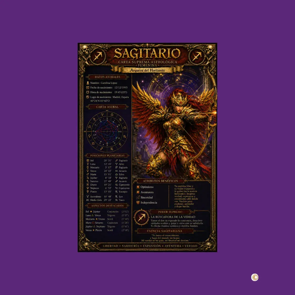 Carta suprema especial Sagitario