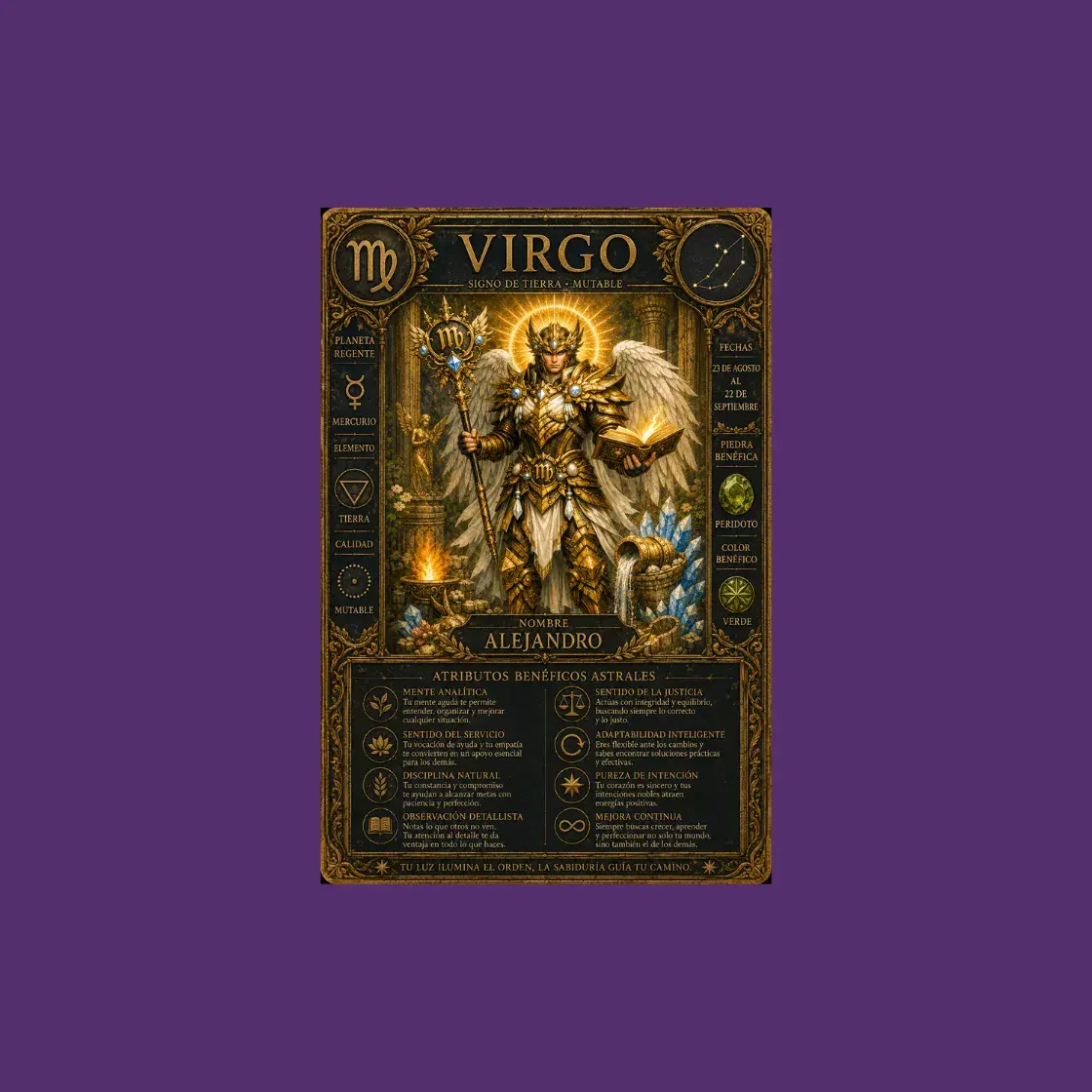 Carta Suprema Astrológica Virgo