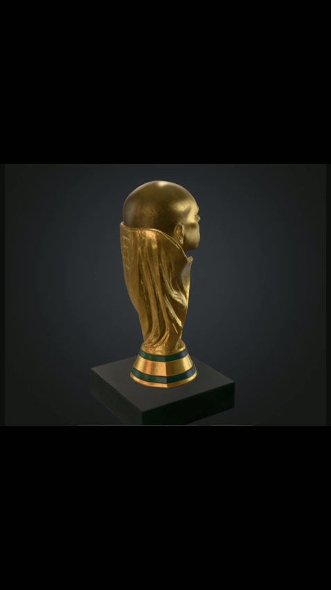 Miniatura: Trofeo Decorativo Estilo Mundial con Busto – Impresión 3D de Alta Calidad