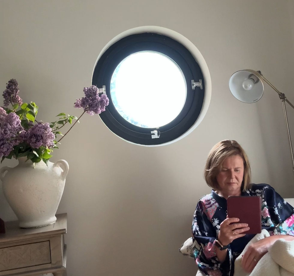Woman reading kindle