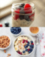 Two pictures, overnight oats on top and porridge beneath