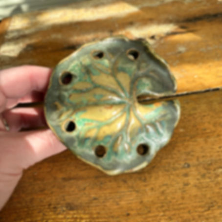 Antique Fulper Pottery Flower Frog