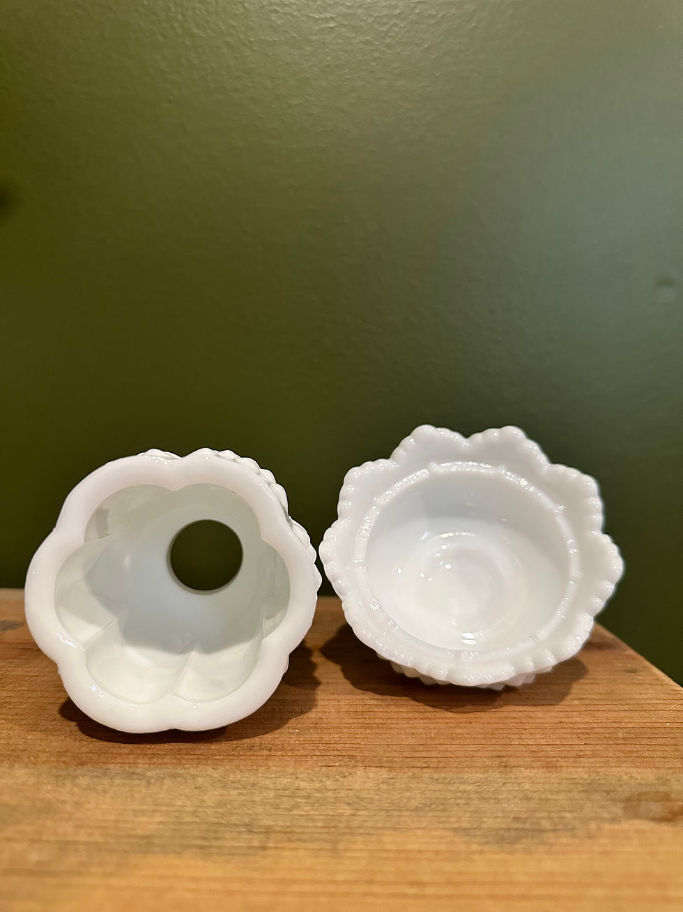 Thumbnail: Vintage Fenton Milk Glass Fairy Lamp