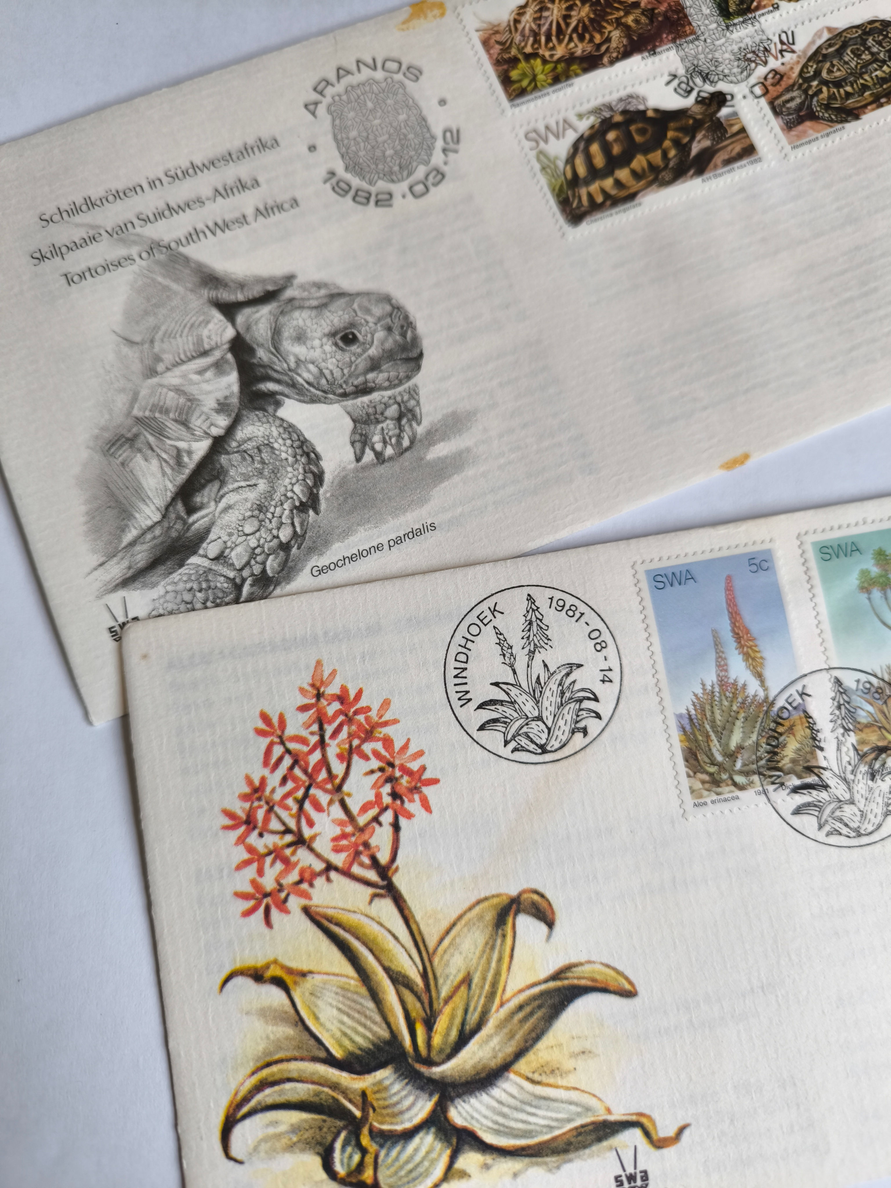 Vintage South African First Day Covers – Flora & Fauna, set of 2