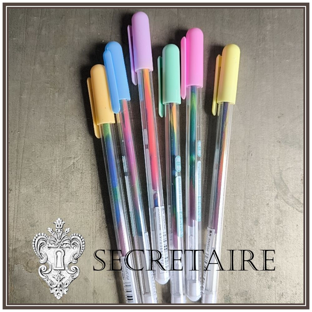 Rainbow gradient gel pens, set of 6 [PD35C]