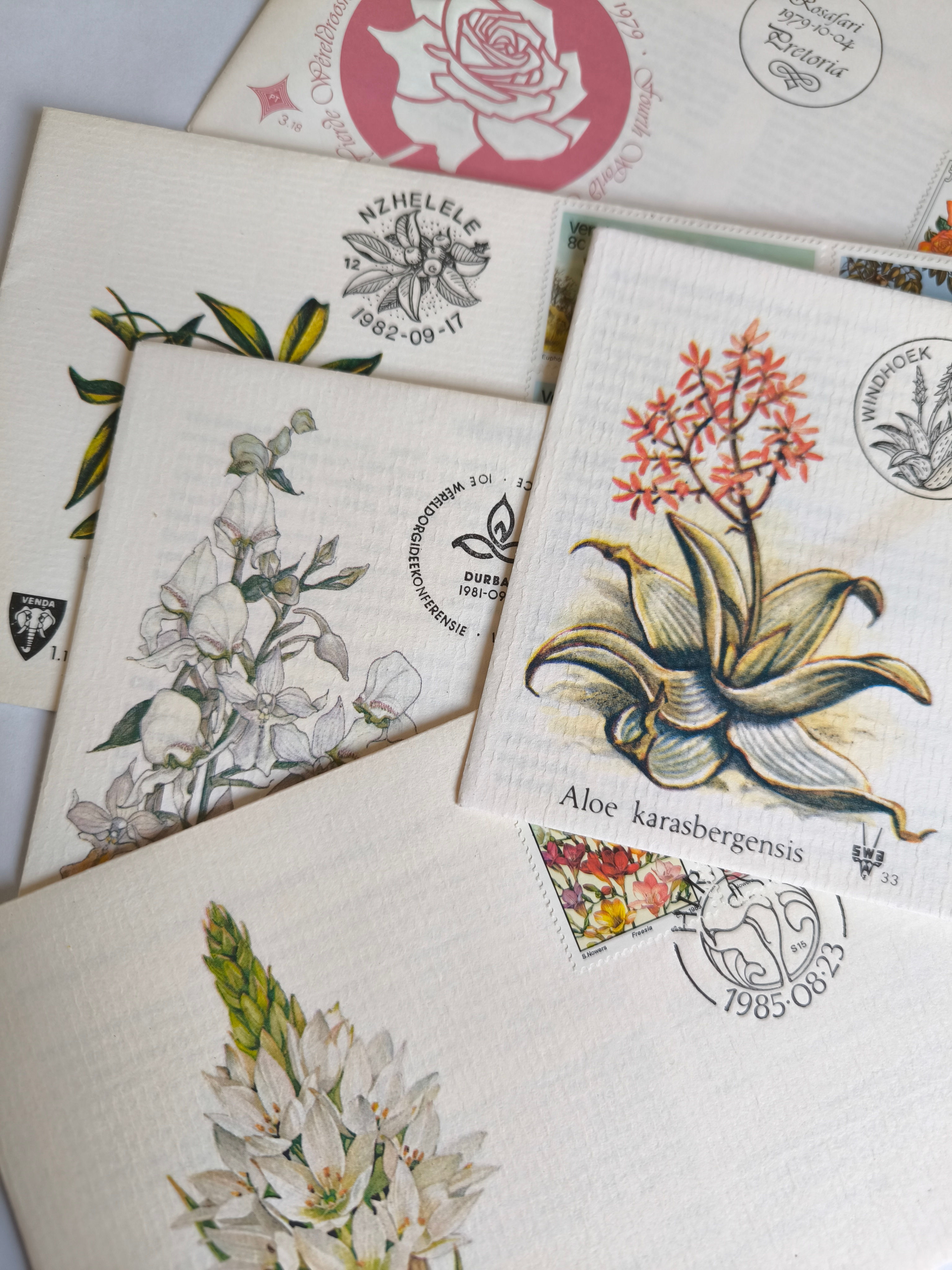 Vintage South African First Day Covers – Flora, set of 5