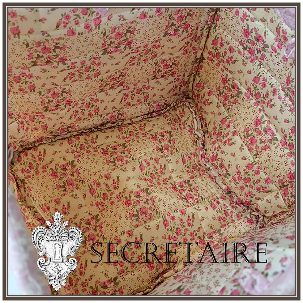 Thumbnail: Quilted floral storage bag - pink flower