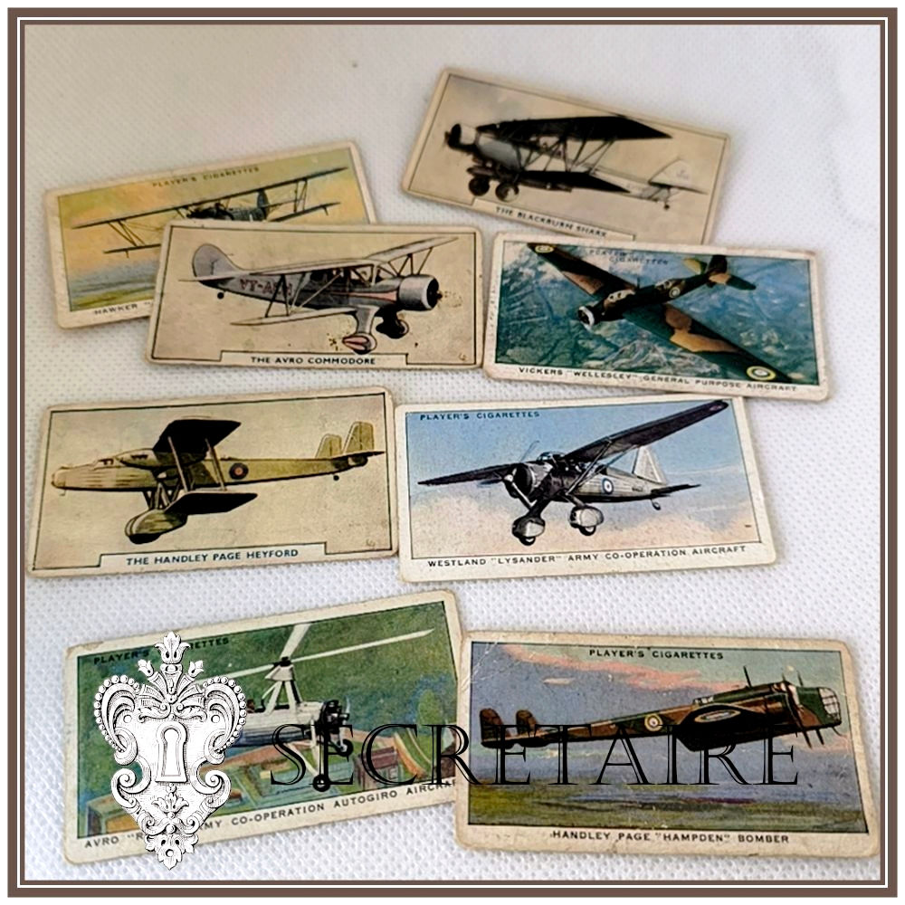 Vintage Cigarette Cards – Set of 10 (Aviation, Mixed Series – RAF & Aircraft)