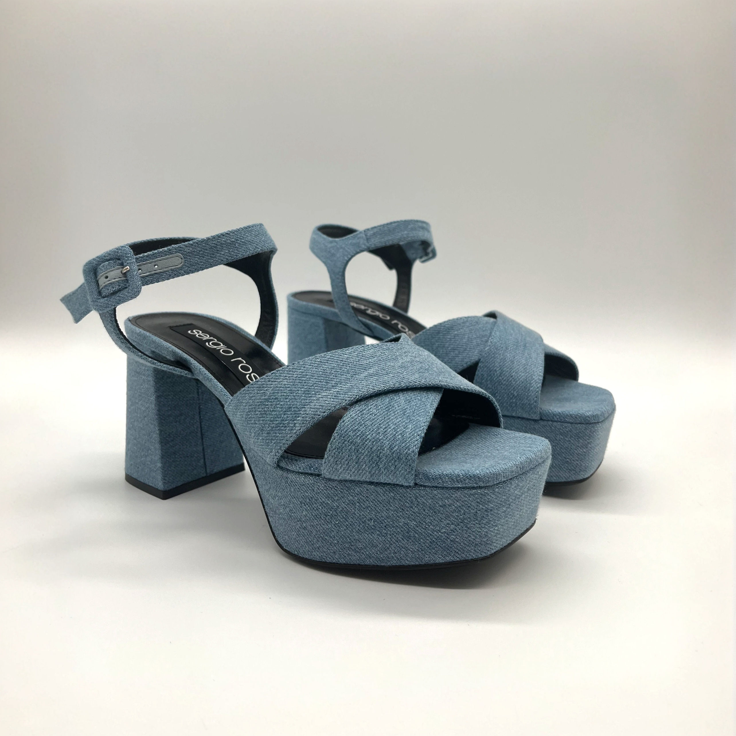 Sergio Rossi plateau jeans sandaal