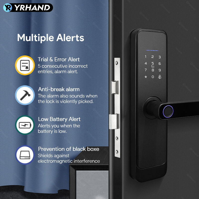 Thumbnail: Fingerprint Lock Waterproof Wifi Remote Control Bluetooth TTLock App Card 