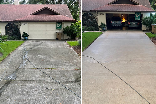 Driveway pressure wash