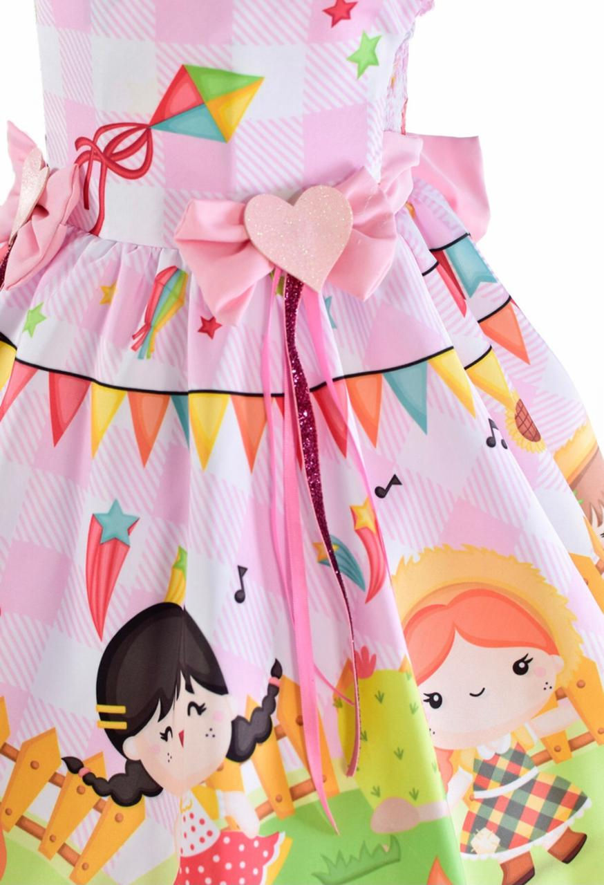 Miniatura: Vestido Junino Lig-Lig rosa