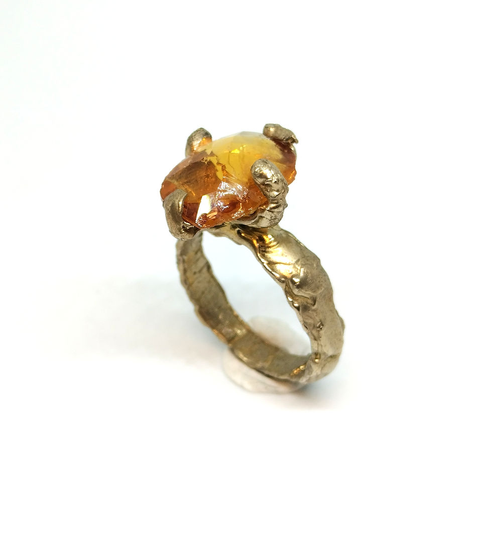 Thumbnail: Orange Citrine Organic Brass Ring